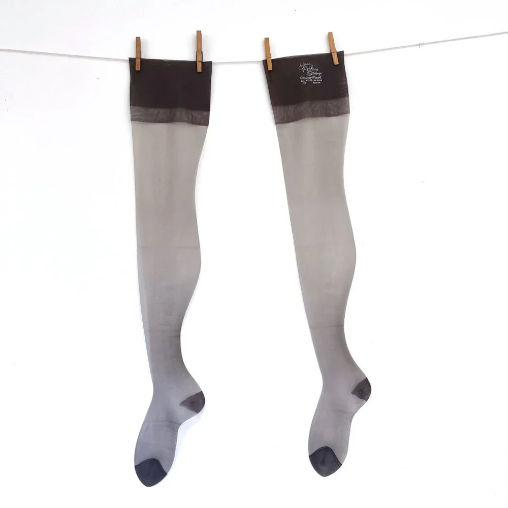 4 Pairs Vintage 50s Jean Atkins Thigh High Nylon Smoke Tint Stockings Medium